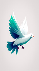 Fototapeta premium Flying wings bird logo abstract design, generative AI.