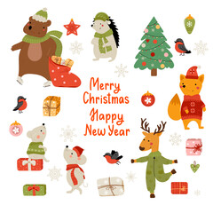 Clipart set with Christmas elements