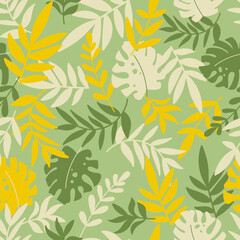 Seamless pattern with abstract leaves