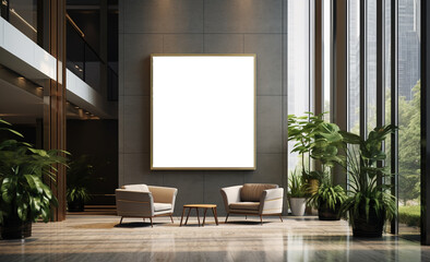 Fototapeta premium Mockup Frame. Modern Interior Design. Background. Your art space.