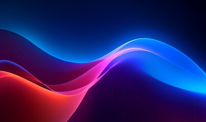 3d render, abstract colorful background illuminated with colorful neon light. Glowing curvy line. Simple wallpaper, Generative AI