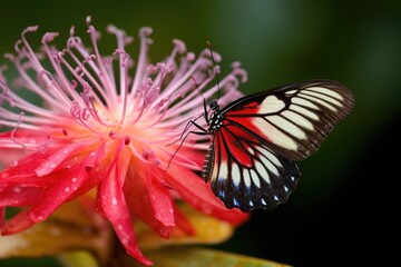 newly emerged butterfly on vibrant flower - obrazy, fototapety, plakaty