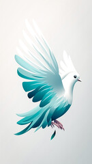 Flying wings bird logo abstract design, generative AI.