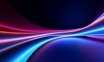 3d render, abstract neon background with colorful glowing curvy lines. Minimalist futuristic wallpaper, Generative AI