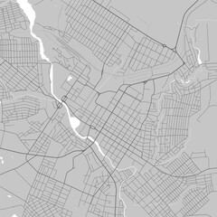 Map of Kropyvnytskyi city, Ukraine. Urban black and white poster. Road map with metropolitan city area view.