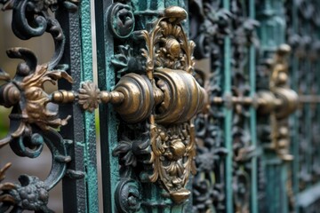 close-up of vintage iron gate details