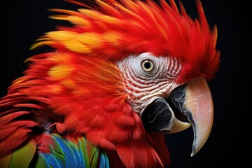 a parrots feathers accented with non-toxic, temporary streaks