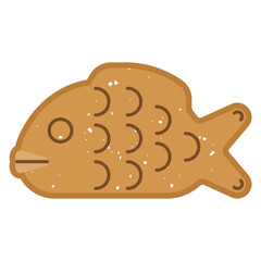Taiyaki textured flat illustration