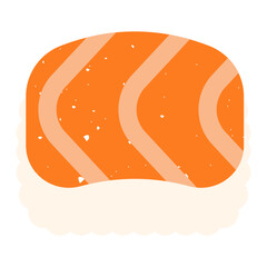 Salmon nigiri textured flat illustration