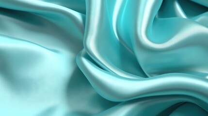 Obraz premium Cyan silk with creases texture background
