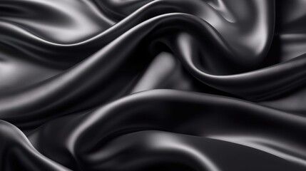 Obraz premium Black silk with creases texture background