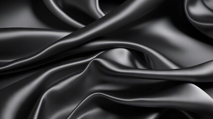 Obraz premium Black silk with creases texture background