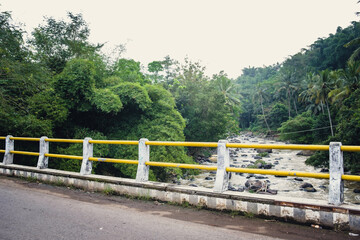 Fototapeta premium Kuningan West Java, the scenery is so beautiful and cool with lush trees that are still green 