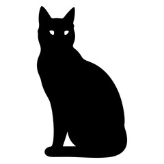 Black cat silhouette, Cute cartoon black cat