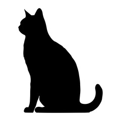 Black cat silhouette, Cute cartoon black cat
