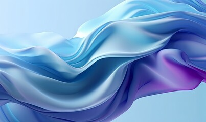 3d render, abstract blue background with folded textile layers levitating, fashion wallpaper with waving drapery, Generative AI - obrazy, fototapety, plakaty