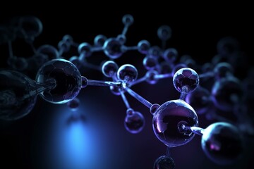 Background depicting molecules and atoms in a science or medical setting. Generative AI - obrazy, fototapety, plakaty