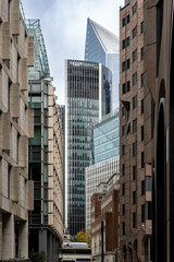 Fototapeta na wymiar Daytime view of the skyscrapers of the city of London
