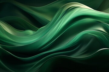 elegant green wave flowing gracefully on a dark background capturing the essence of fluid motion and design