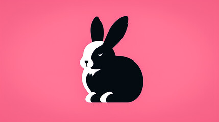 Obraz premium Minimalistic and modern logo with a rabbit, generative AI.