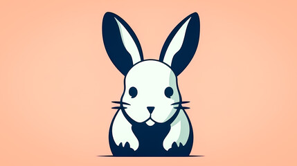 Obraz premium Minimalistic and modern logo with a rabbit, generative AI.