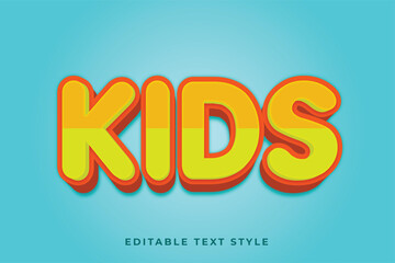 Kids 3d text effect, editable style 