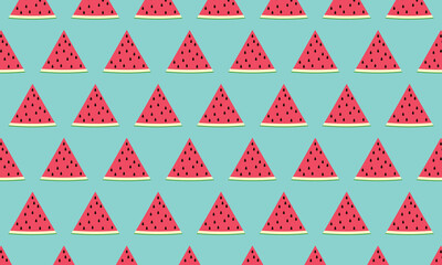 Watermelon seamless pattern on light background. Vector ilustration