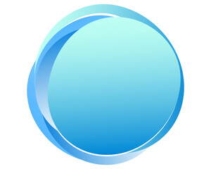 blue round button with reflection