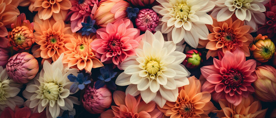Tapeta kwiatowa - kolorowe tło z pięknych roślin. 
