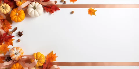 Foto op Plexiglas Autumn pumpkin background  © uladzimirzuyeu