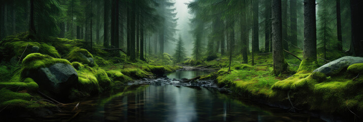 Obraz premium Epic Nature: A Serene Forest Wonderland