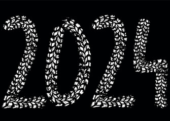 Happy New Year 2024 Black And White Urban Vector Texture Template. Dark Messy Dust Overlay Distress Background. Easy To Create Abstract Dotted, Scratchedg