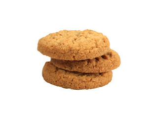 Cookies, desserts or snacks are sweet and delicious isolated on white background.Selection focus.