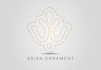 Vintage ornate linear ornament in Kazakh traditional style. Asian floral designs. Abstract Asian elements of the national pattern of the ancient nomads of the Kyrgyz, Mongols, Kazakhs, Tatars.