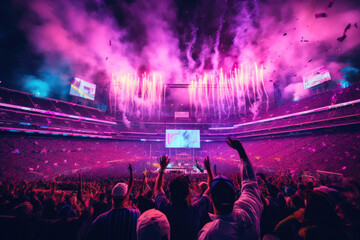 Super Bowl Halftime Extravaganza in Packed Stadium