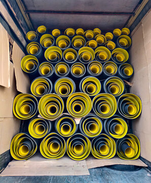 HDPE Corrugated Pipe, 
HDPE Pipes Manufacturers, HDPE DWC Yellow pipes, Drainage Corrugated Pipe, Polyethylene Plastic Pipe