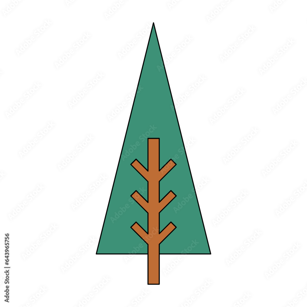 Poster triangle shape tree line filled illustration