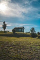 sunset over the river