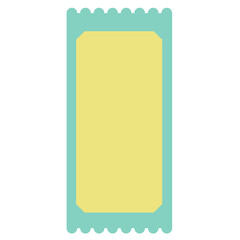 Ticket shape flat illustration