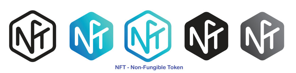 Original NFT Non-Fungible Token technology logo  identity design