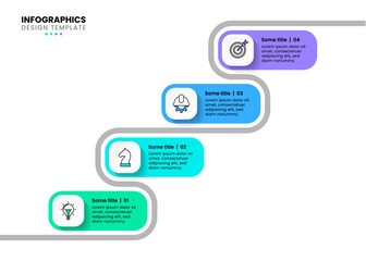 Infographic template. rectangular line with 4 steps