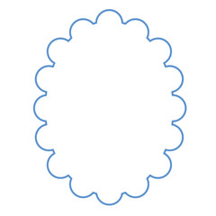 Postage stamp oval shape outline illustration