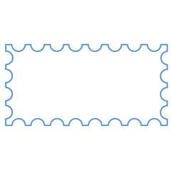 Postage stamp rectangle shape outline illustration