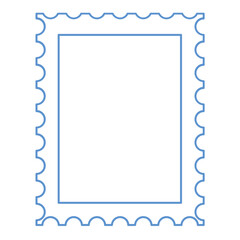 Postage stamp rectangle shape outline illustration