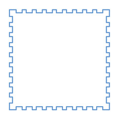 Postage stamp square shape outline illustration