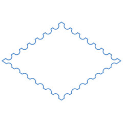 Postage stamp rhombus shape outline illustration