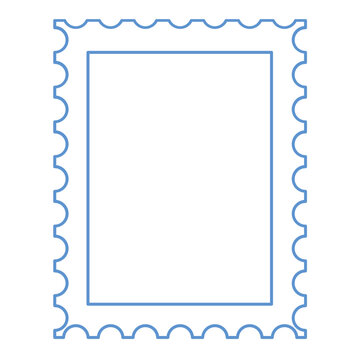 Postage stamp rectangle shape outline illustration
