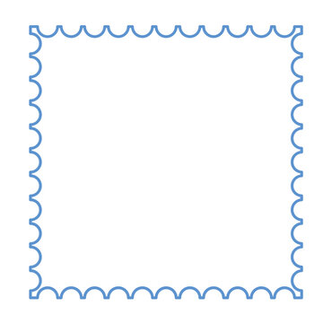 Postage stamp square shape outline illustration