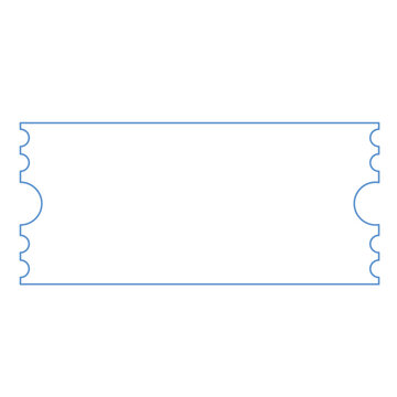 Ticket shape outline illustration