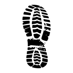 Grunge footprint silhouette. Vector illustration